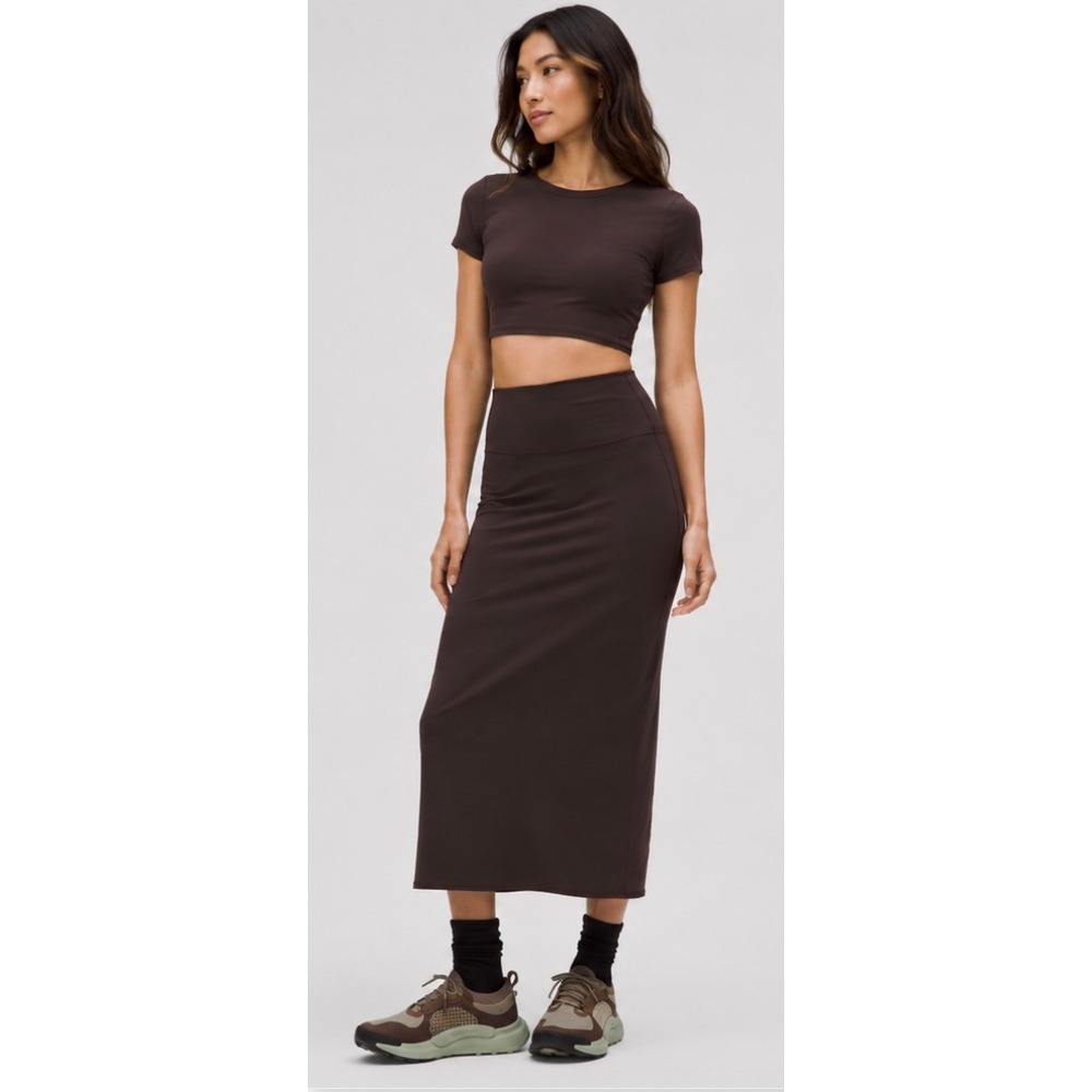 Lululemon Nulu Slim-Fit High-Rise Maxi Skirt Sequoia XXS NWT